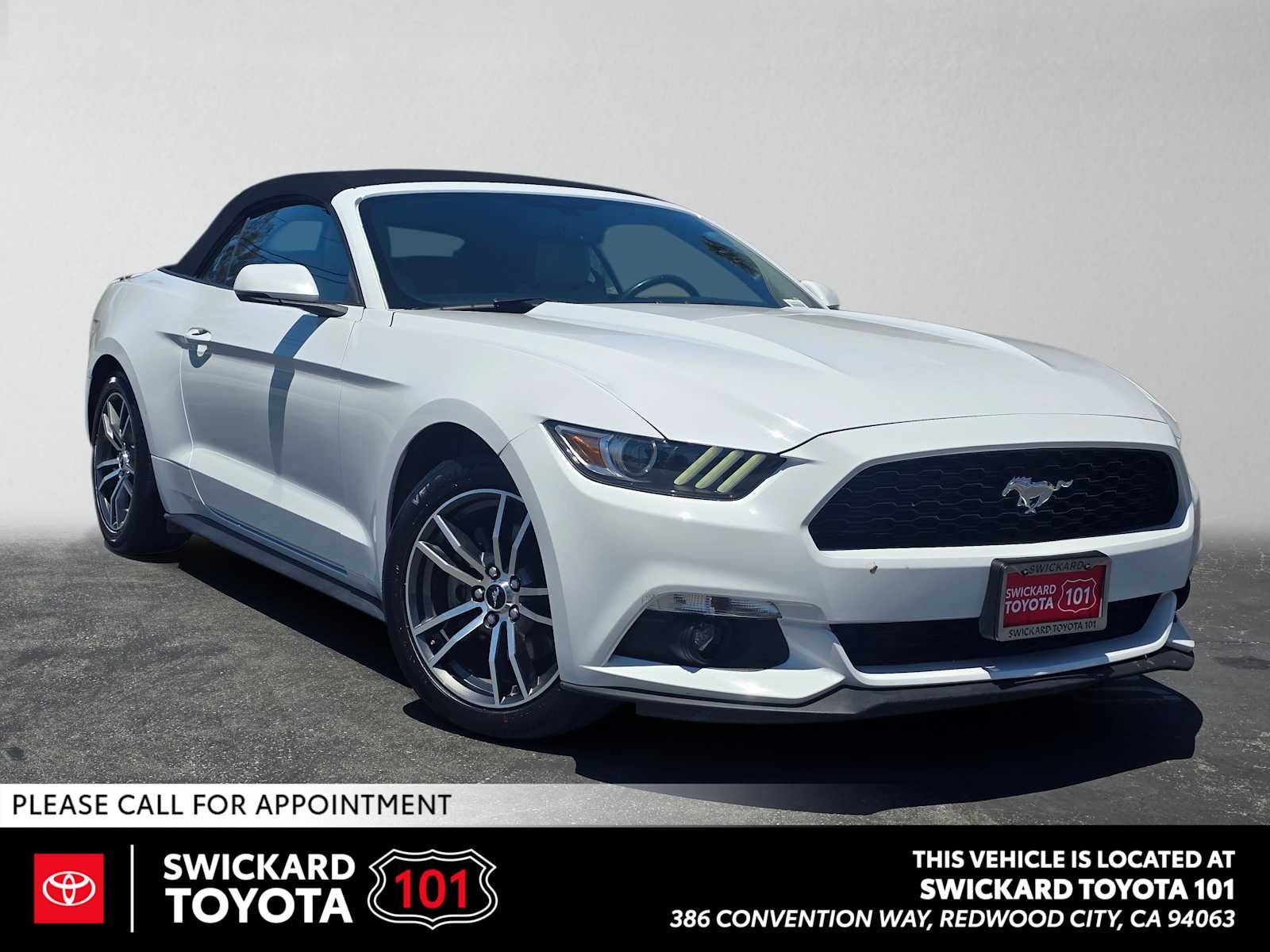 2017 Ford Mustang EcoBoost Premium in Oxford White — front three-quarter view