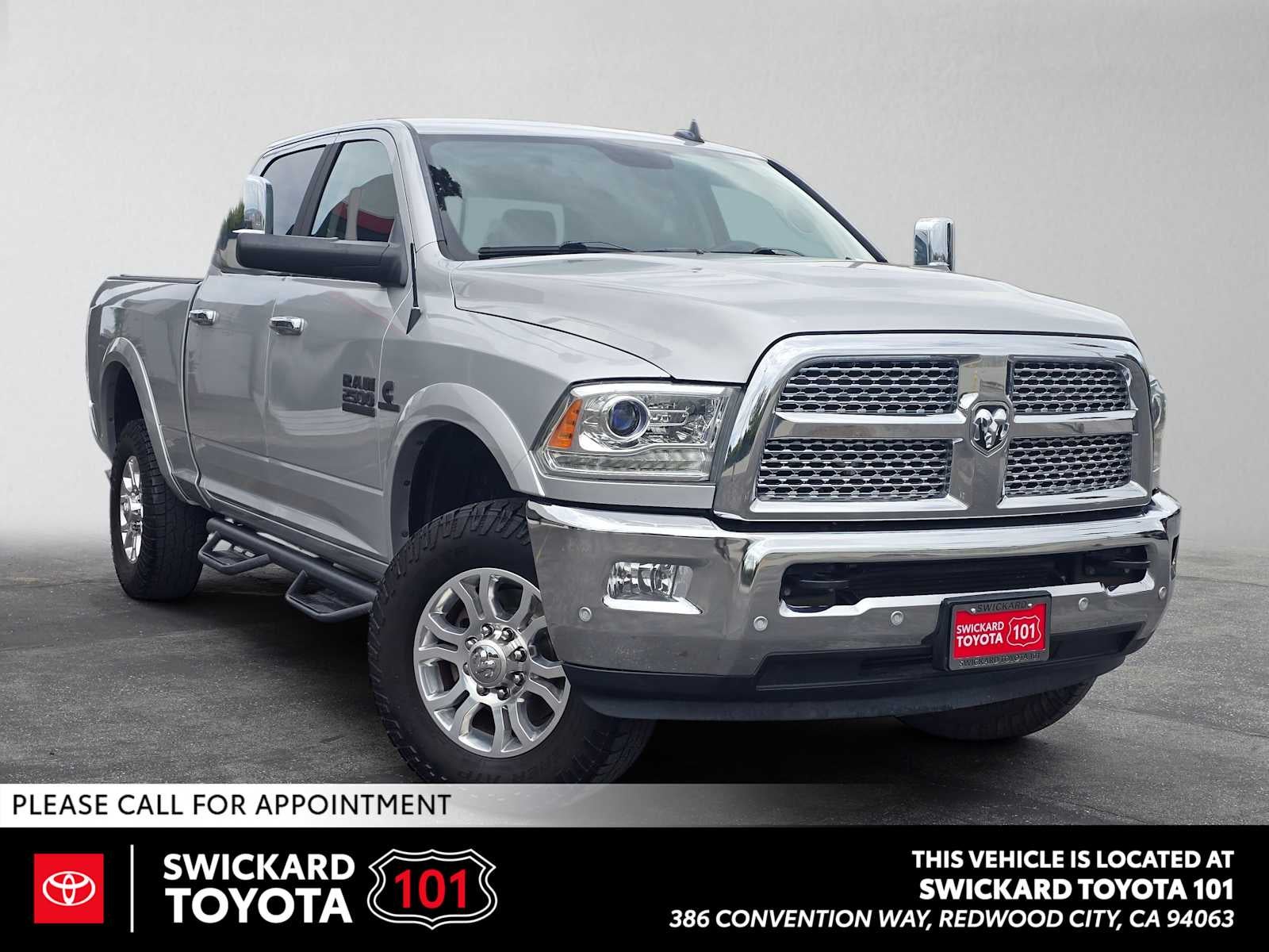 2018 RAM 2500 Laramie in Bright Silver Metallic Clearcoat — front three-quarter view
