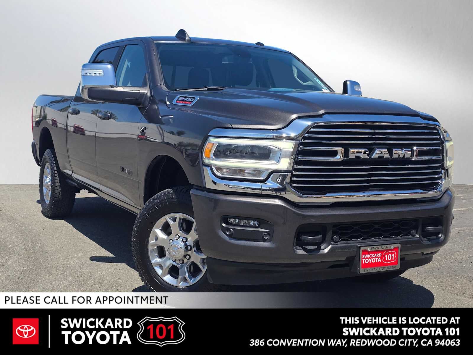 2024 RAM 2500 Laramie in Granite Crystal Metallic Clearcoat — front three-quarter view