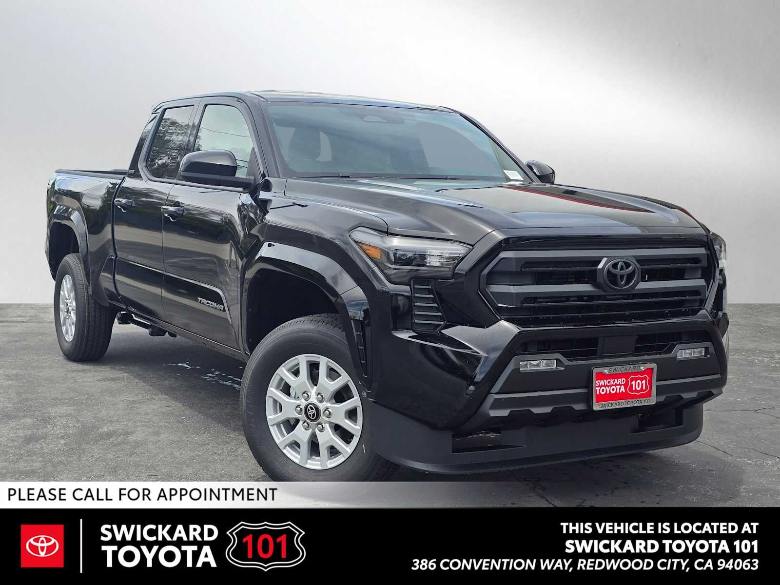 2026 Toyota Tacoma SR5 in Black — front three-quarter view