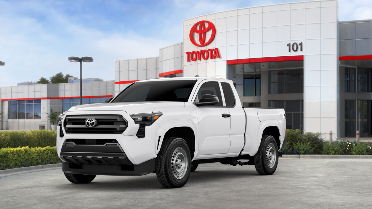 2026 Toyota Tacoma SR in Ice Cap — front three-quarter view