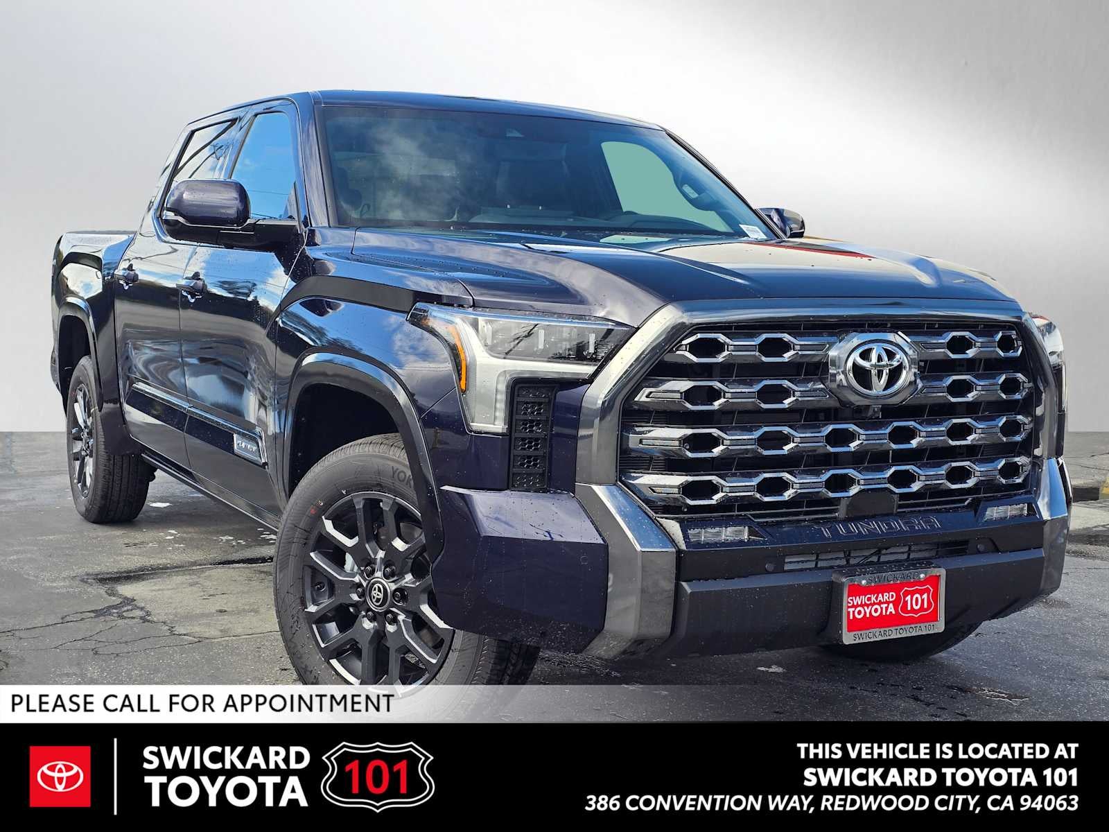 2026 Toyota Tundra Platinum in Blueprint — front three-quarter view