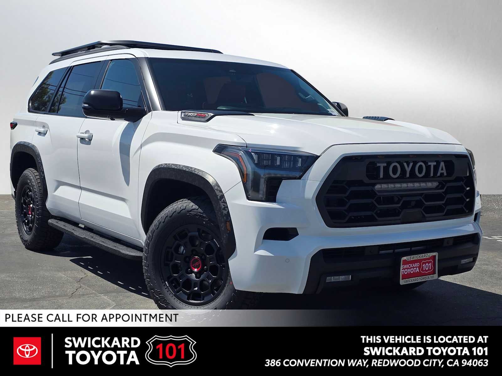 2026 Toyota Sequoia TRD Pro in Ice Cap — front three-quarter view