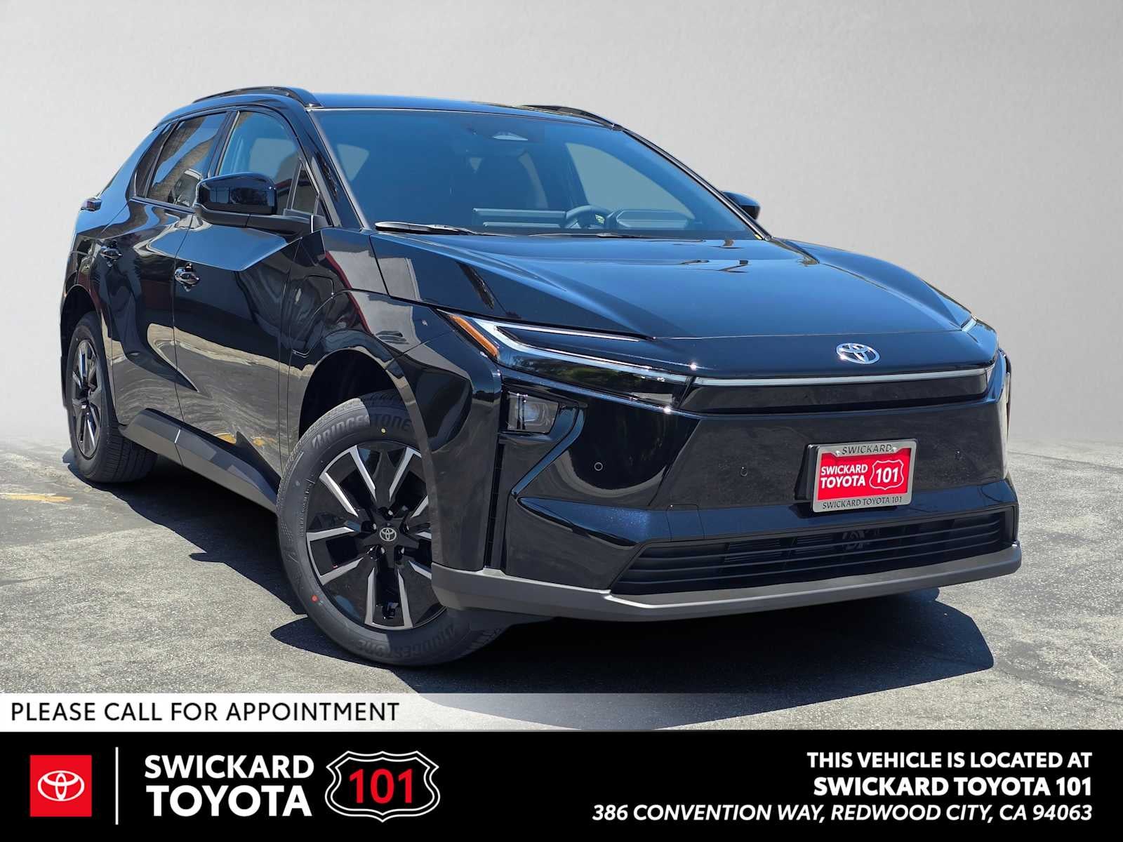 2026 Toyota bZ XLE in Midnight Black Metallic — front three-quarter view