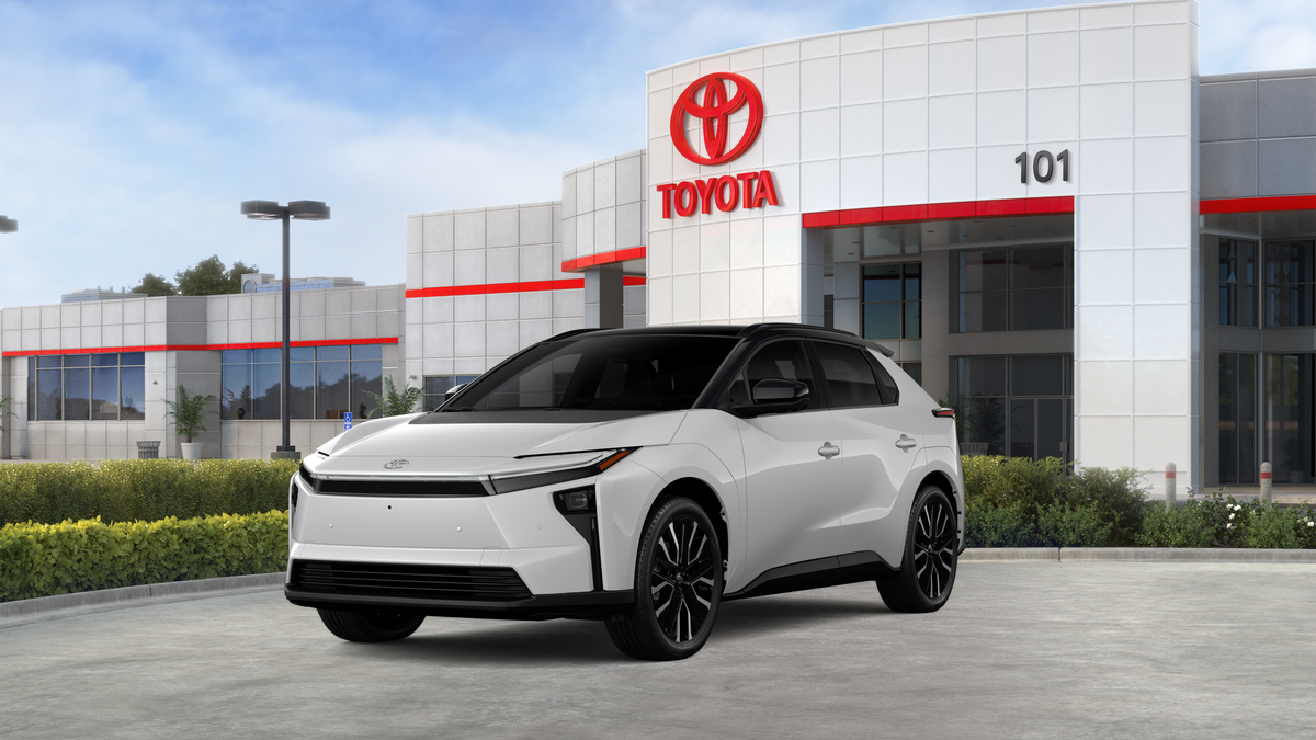 2026 Toyota bZ Limited in Wind Chill Pearl With Midnight Black Metallic Roof <a role='button' class='viewDgDisclaimersButton'...